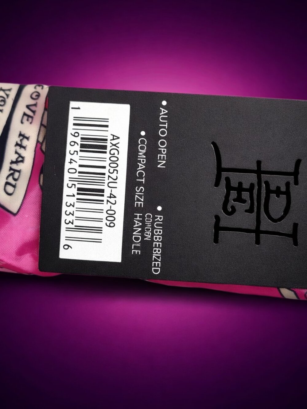 ED HARDY Pink Skull Tattoo Umbrella Y2K Hearts Love Kills Graphic Rare - Picture 9 of 13